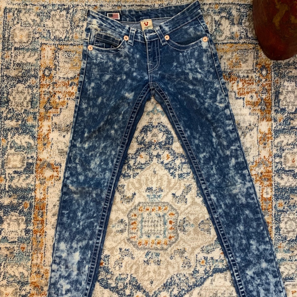 True Religion Skinny Acid Wash Jeans